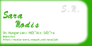 sara modis business card